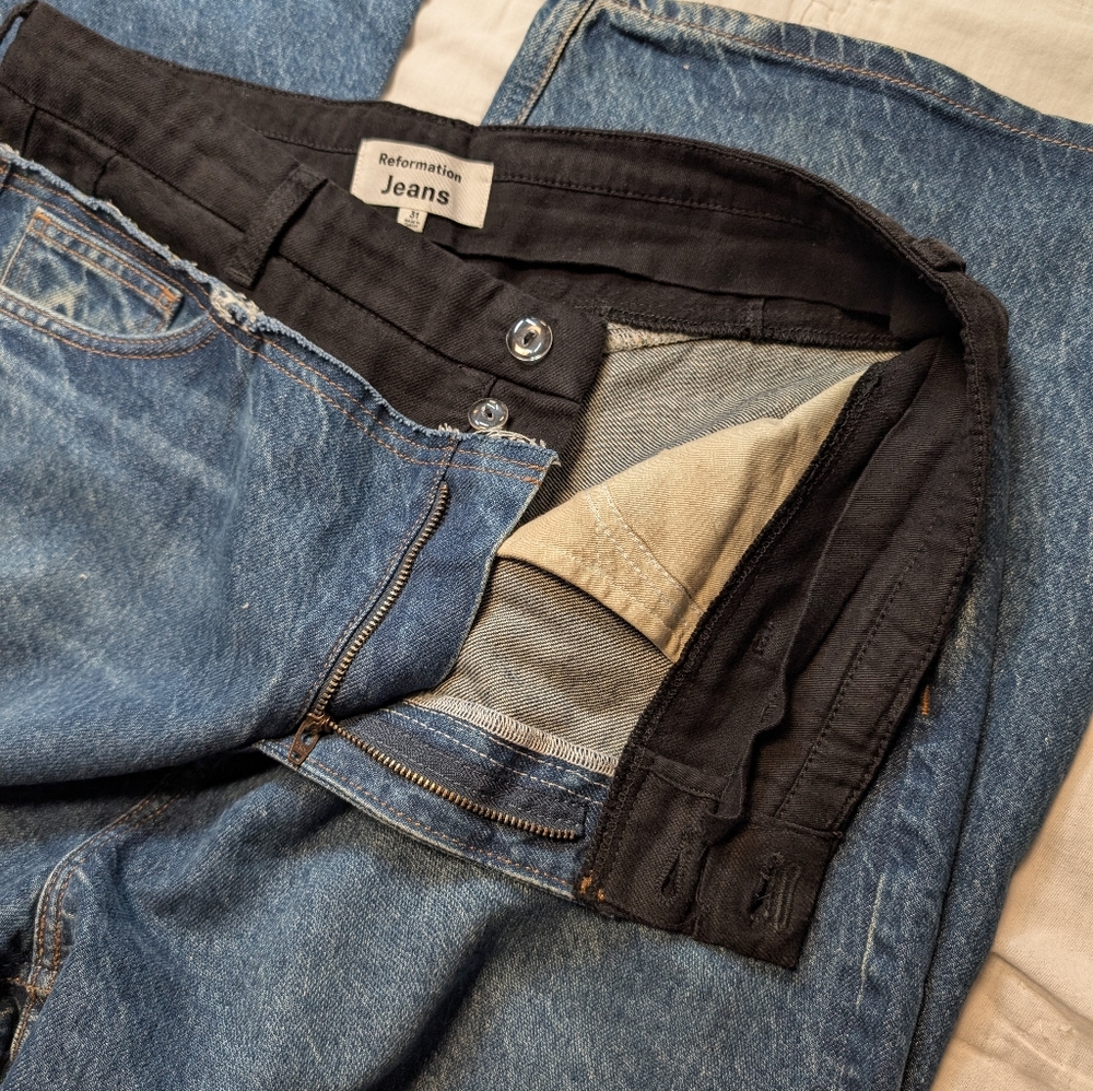 Reformation Cary Tailored High Rise Slouchy Wide Leg Jeans Size 31 - Picture 13 of 17